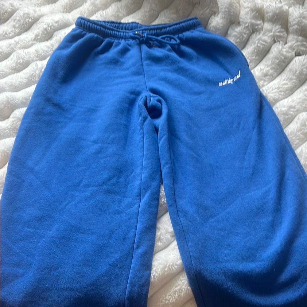 Edikted Blue Wide Leg Pants with elastic band